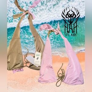NWT We are HAH | Free People Reversible Multiway DIY Swim Top Lilac Combo